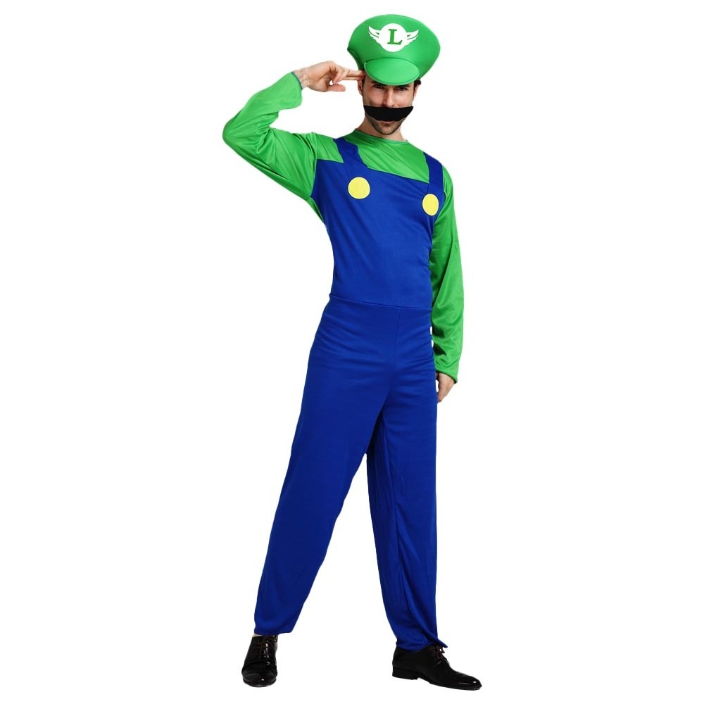 Costume Halloween Plumber Costume Cosplay Jumpsuit for Adult Men Women