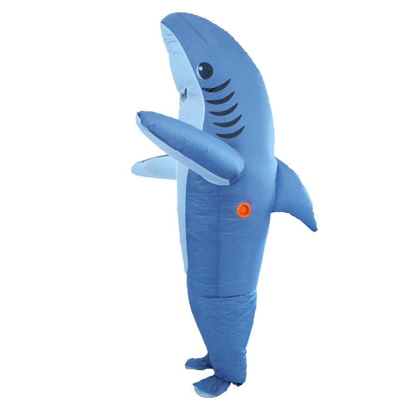 Hot Selling Funny Full Body Costume Blue Inflatable Dolphin Shark Costume for Halloween Costumes Cosplay Party