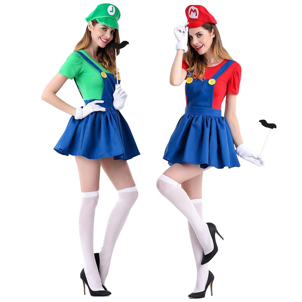 Female Super Plumber/Mario Adult Costume - Large