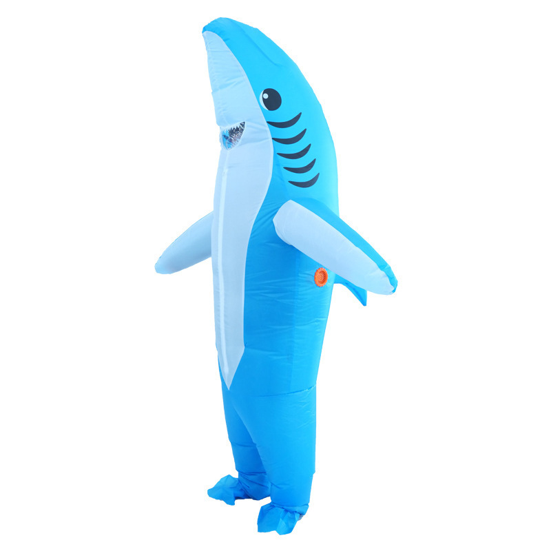 Hot Selling Funny Full Body Costume Blue Inflatable Dolphin Shark Costume for Halloween Costumes Cosplay Party