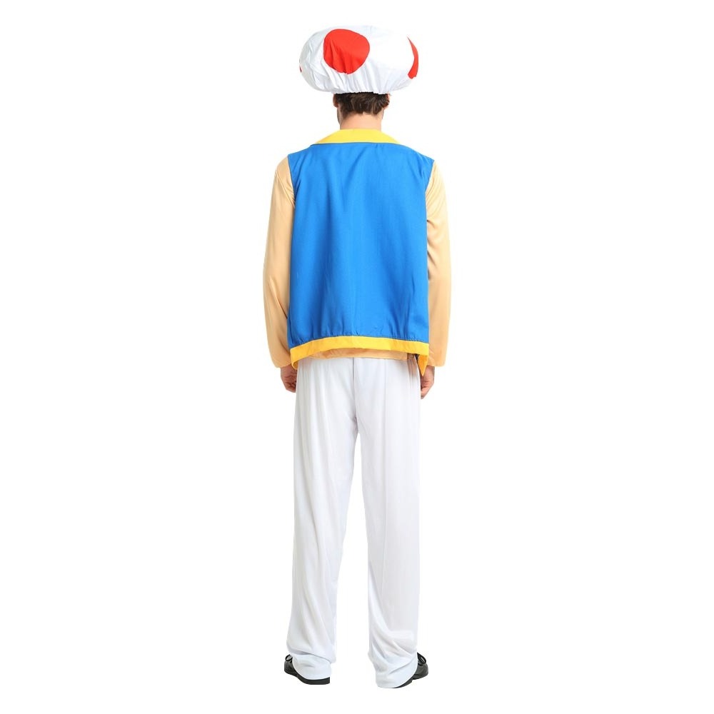 Costume Halloween Plumber Toad Costume Jumpsuit for Adult Men Women