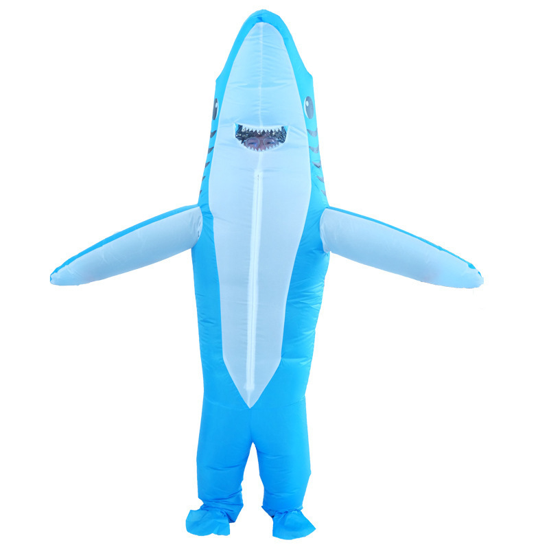 Hot Selling Funny Full Body Costume Blue Inflatable Dolphin Shark Costume for Halloween Costumes Cosplay Party