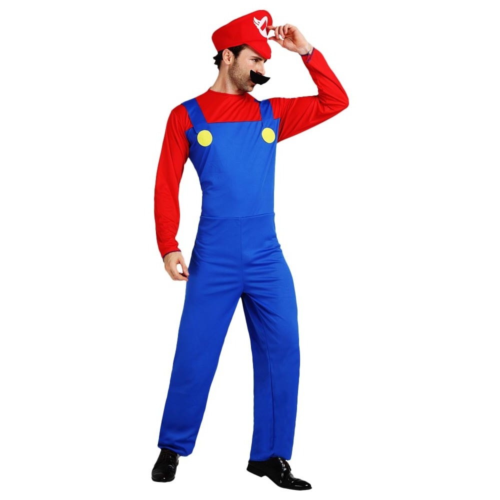 Costume Halloween Plumber Toad Costume Jumpsuit for Adult Men Women