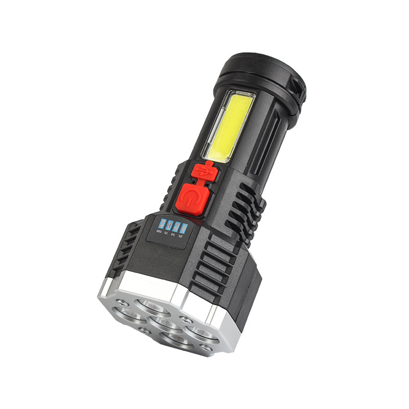 LED flashlights new arrival usb rechargeable 1000lm multi bulb with side light powerful plastic rechargeable flashlight