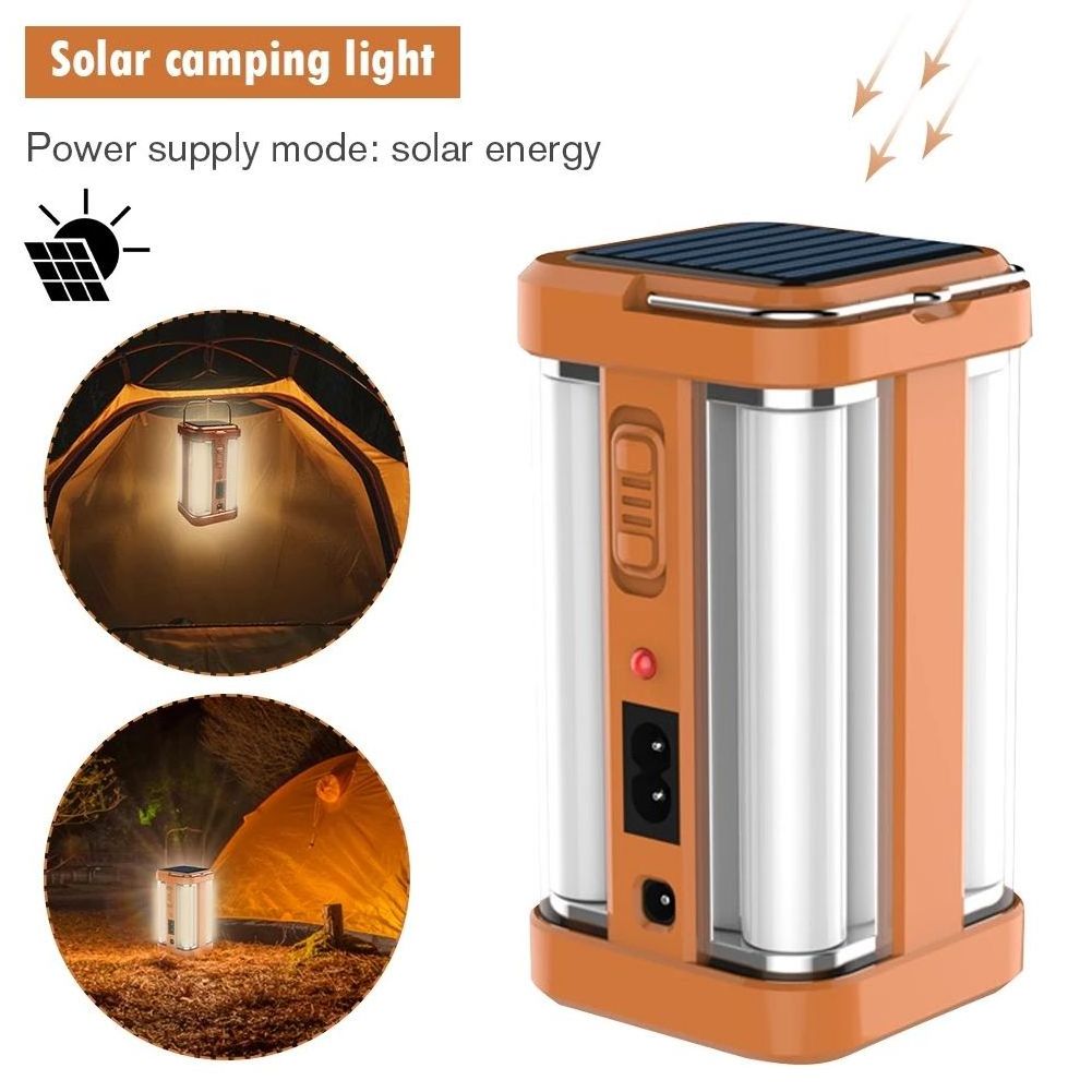 Outdoor Emergency Portable Lantern 4 Sides Rechargeable Night Lights Flashlight Tent Lamp For Hiking Led Solar Camping Light