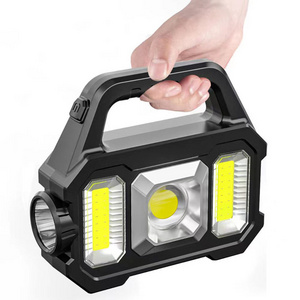 Solar Waterproof Usb Rechargeable Led Torch Powerful Lantern For Camping Hiking Portable Cob Led Light