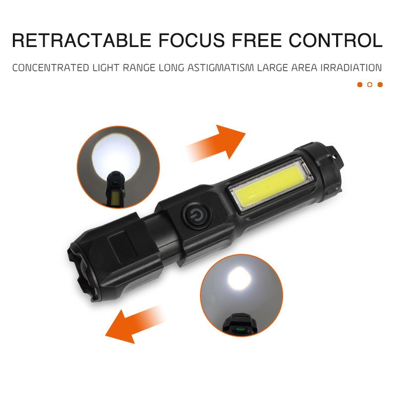 Tactical 18650 battery charge flashlight 800 lumens leds super bright led zoomable aluminum flashlight