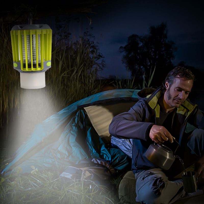 Bug Zapper & LED Camping Lantern & Flashlight 3-in-1Waterproof Rechargeable Mosquito Zapper Portable for Outdoor Lamp