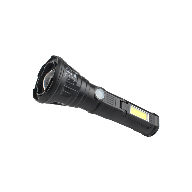 Factory Wholesale Adjustable Swivel Side Lights 3 Head USB Rechargeable Torch Light Long Time Flashlight