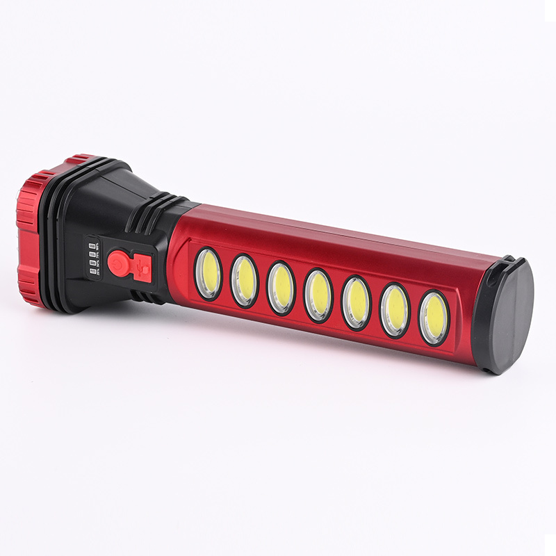 2024 Hot Sale Multifunction USB Interface Lithium Battery Led Red Solar Flashlight