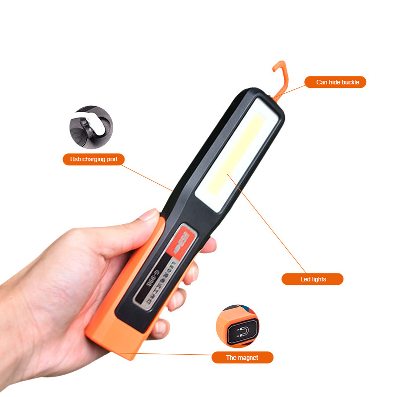 Portable LED Work Light with Handle Handheld Work Light, Magnetic on Bottom Trouble light Work lamps with hanging hook