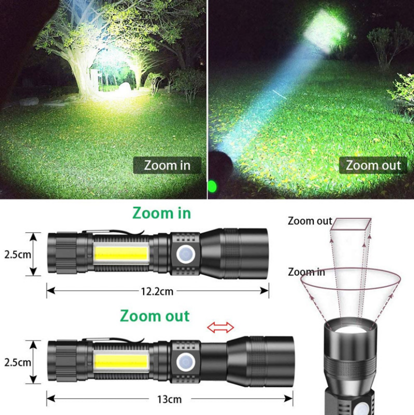 Ip65 7 Modes Adjustable Usb Rechargeable Led Aluminium Alloy Torch 1000 Lumen Tactical Uv Flashlight