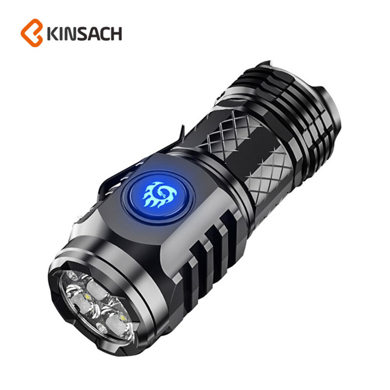 Custom 450 lumens Type-C Rechargeable Plastic Flashlight Convenient Type-C Rechargeable Torches