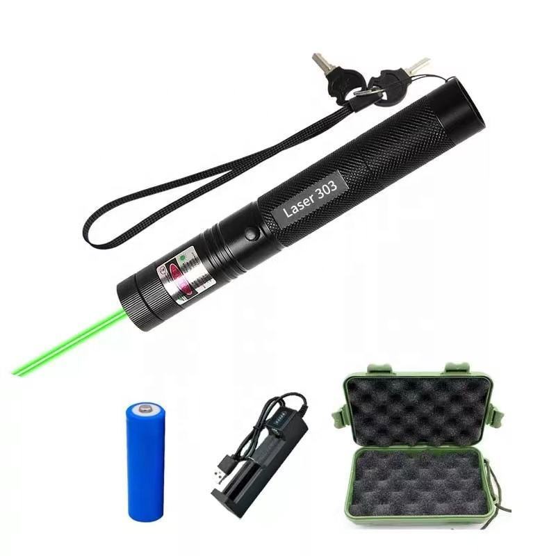 Factory Wholesale Multi-functional Aluminum Body Rechargeable Led Laser Pointer Red Green Infrared 303 Laser Pointer Flashlight