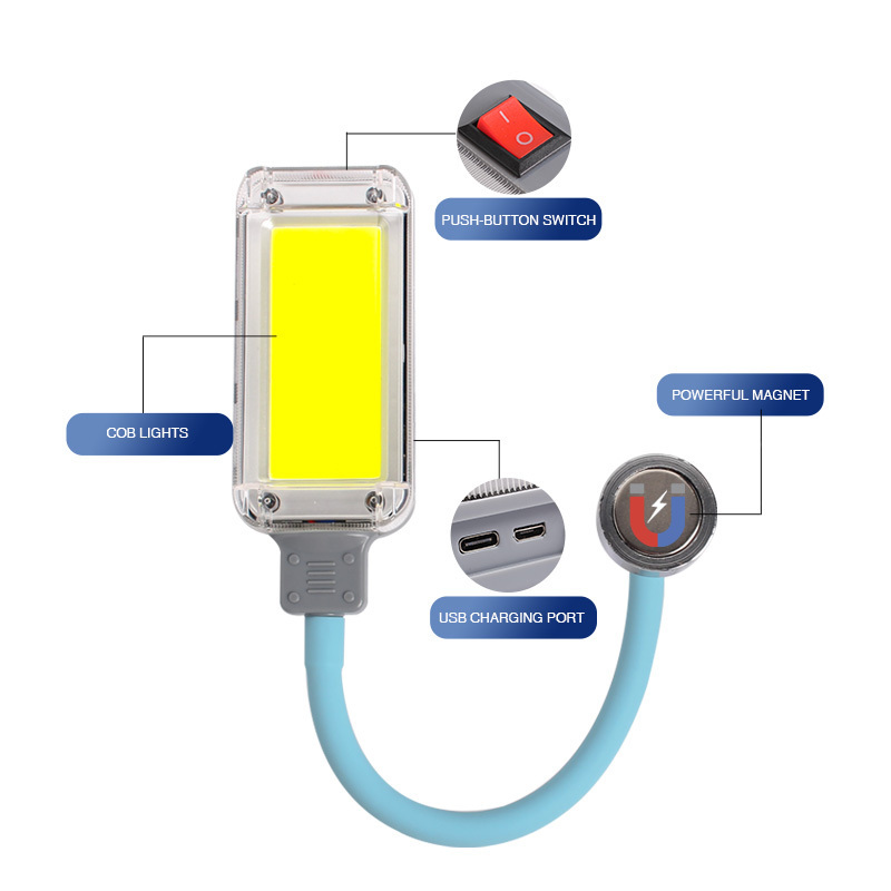 Portable LED Work Light With Magnetic On Bottom Outdoor Trouble light Inspection Light for Car Repair Household