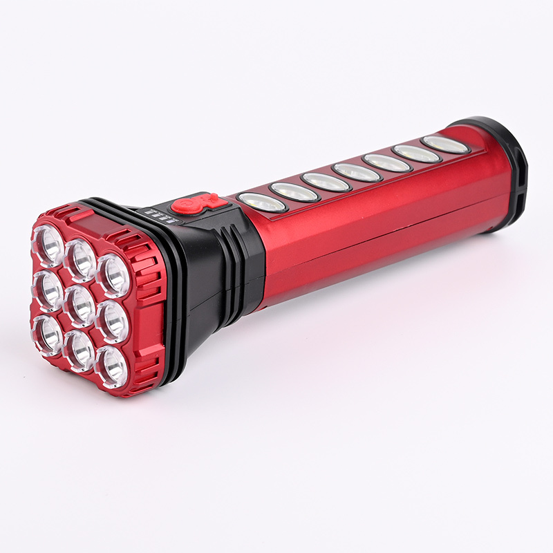 2024 Hot Sale Multifunction USB Interface Lithium Battery Led Red Solar Flashlight