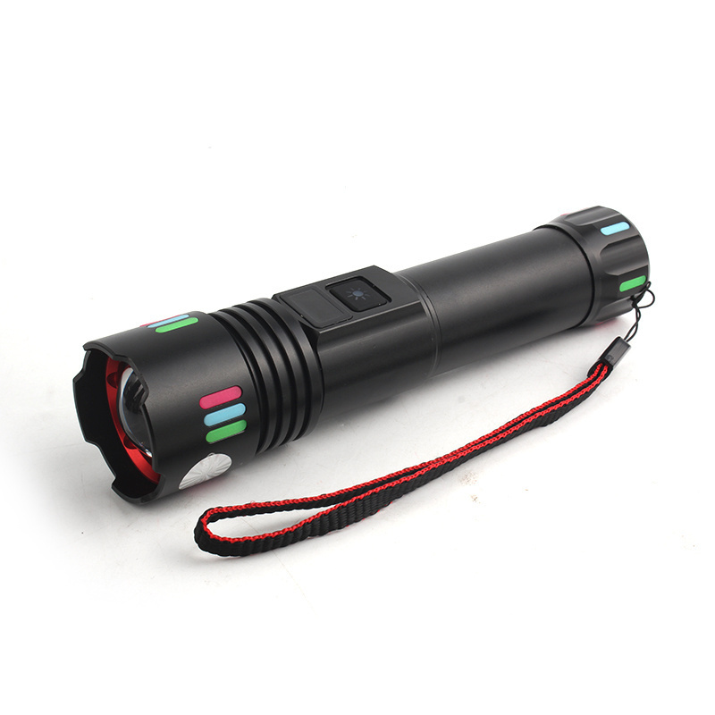 New White Laser Shot Long Distance Flashlight Rechargeable Torches Wholesale Universal Convenient Flashlight With Tail Rope