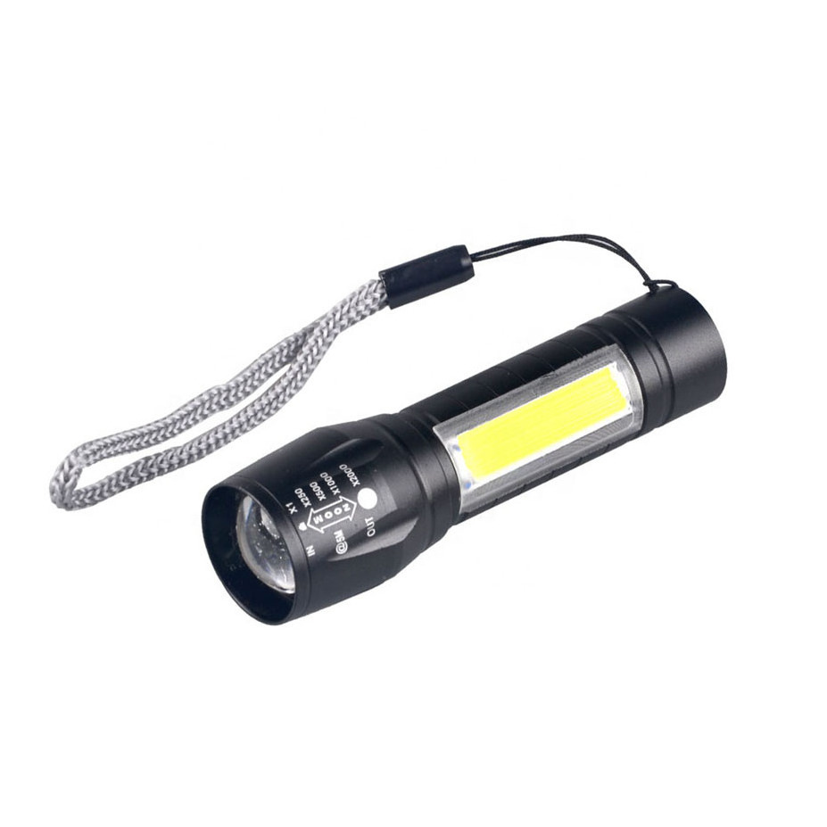 Multi Function Telescopic Focusing Waterproof 3w Cob Led Xpe Pocket Tiny Torch Light Rechargeable Mini Flashlights