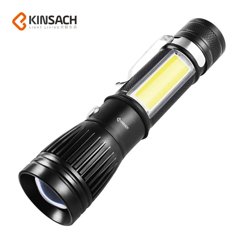 2000 Lumens XML T6 5 Mode usb flashlight Torch With 18650 lithium Battery, Zoom Aluminum Waterproof Led flashlight with clip