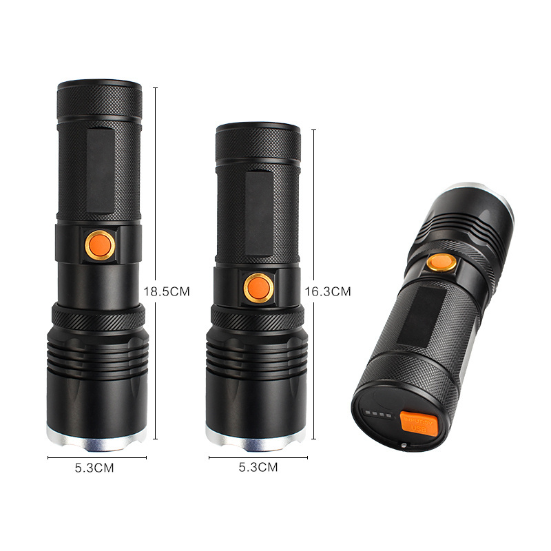 Custom Tactical 3000 lumen aluminum alloy led flash light rechargeable torch outdoor high lumens flashlight