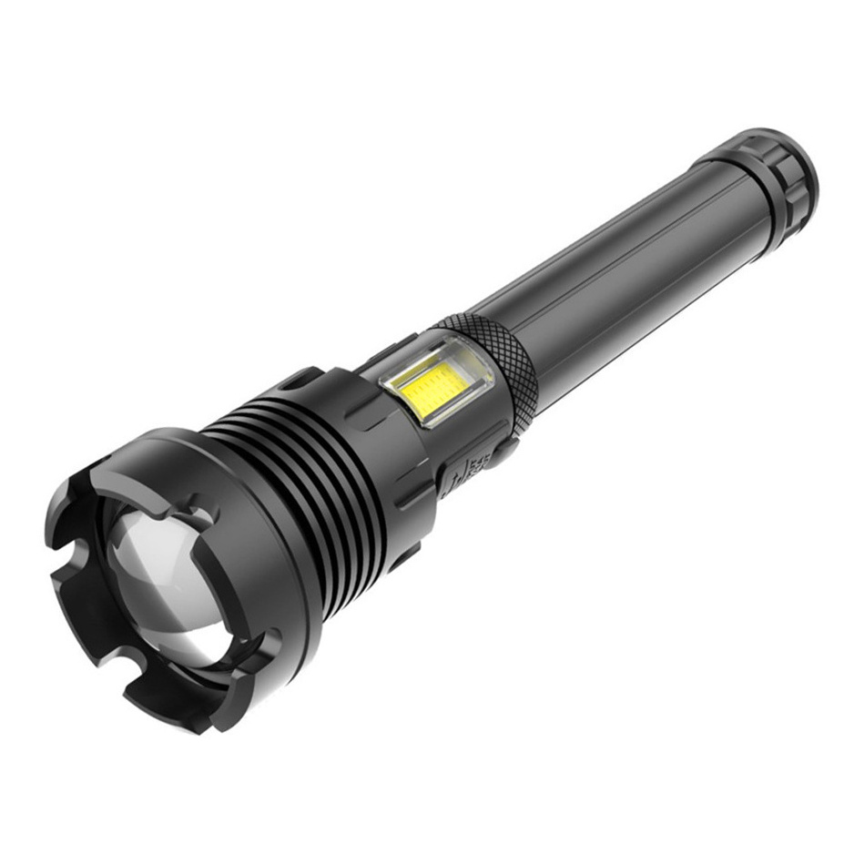 Factory Wholesale Aluminum Alloy 5000 Lumens Handheld Zoom Torch High Lumen Rechargeable Cob Led Super Bright P90 Flashlight