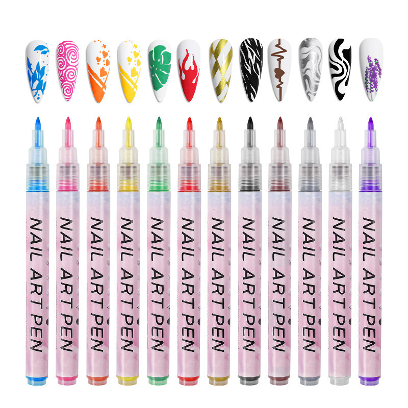 New 2023 Nail Pen,Brush 26 Different Sizes Nail Glue Phototherapy Pen Suitable for Professional Salon or Home Use Gel Nail Brush