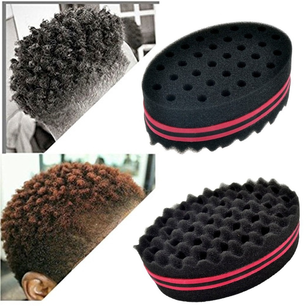 African Sponge Magic Curly,Hair Twist Sponge Creative Hairdressing Hair Sponge Brush with Holes Curling Coil Comb/