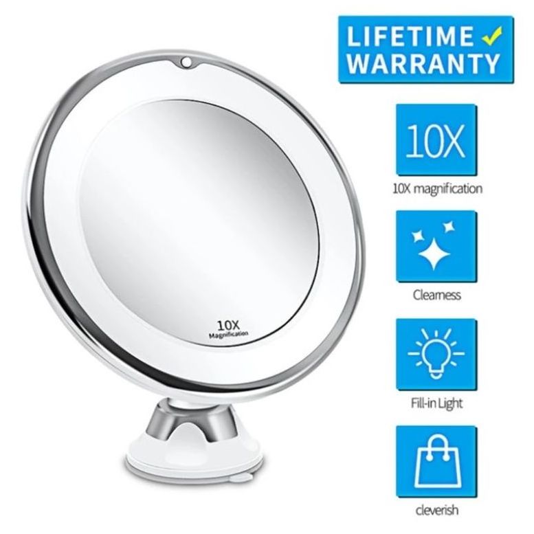 Makeup Vanity Mirror With 10X Lights LED Magnifying Cosmetic Light Magnification Mirrors Home Bathroom Travel Makeup Mirror With