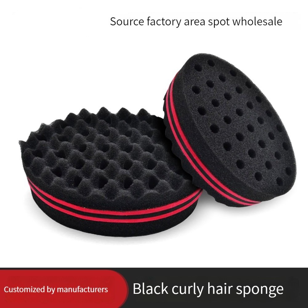 African Sponge Magic Curly,Hair Twist Sponge Creative Hairdressing Hair Sponge Brush with Holes Curling Coil Comb/