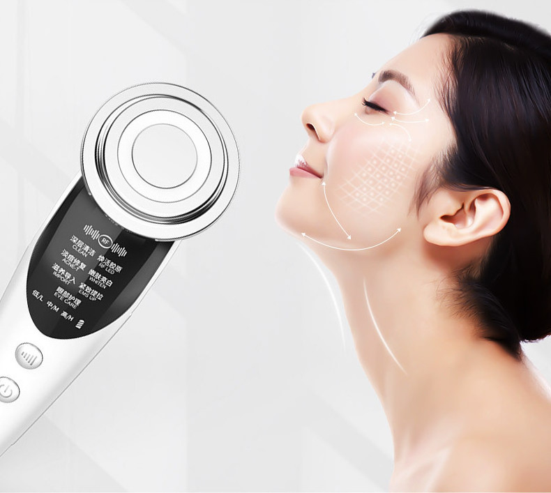 Beauty Hot Cold Facial Massager Handheld LED Photon Skin Rejuvenating Relaxation Device For Smoother Tighter Face Beauty Tool