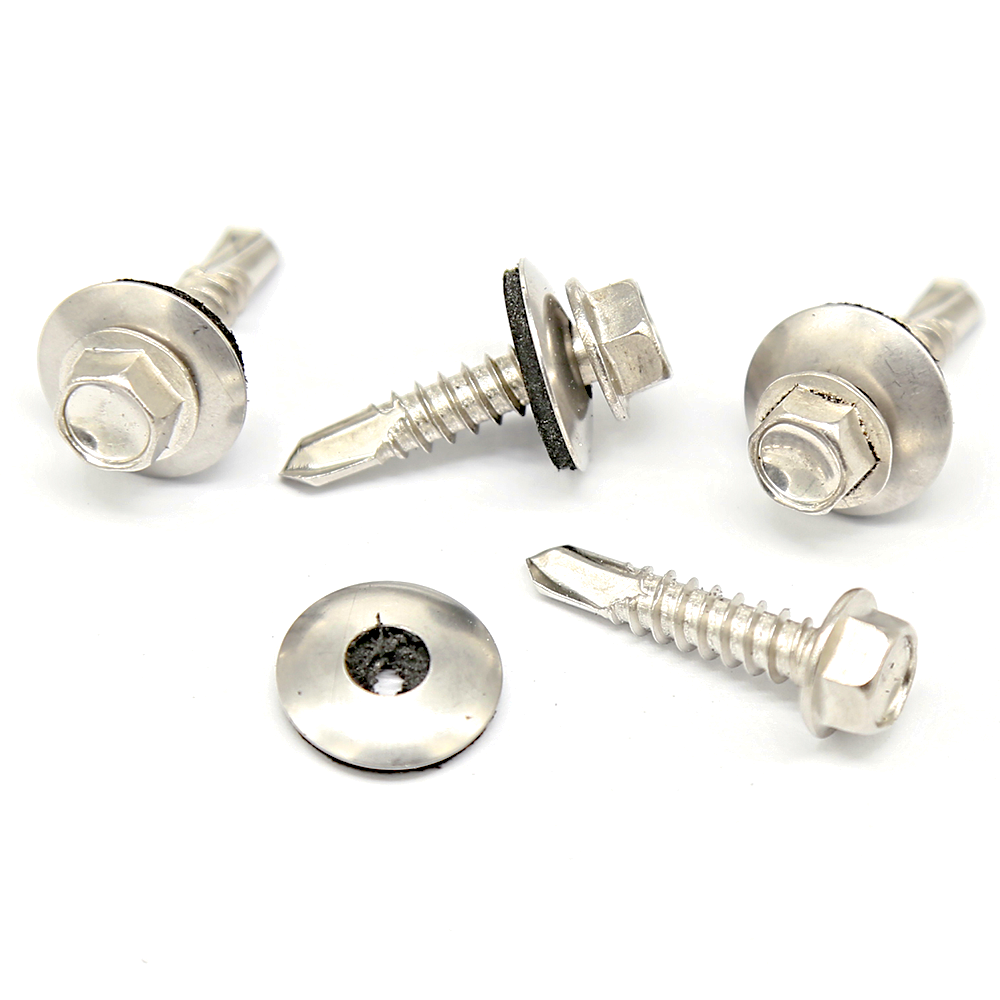 Great material Carbon steel stainless steel hex flange head self drilling screw with EPDM washer