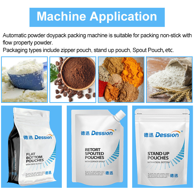 High Speed Automatic Powder Premade Pouch Filling Packing Machine For Cocoa Coffee Powder Doypack Bag Packing Machine