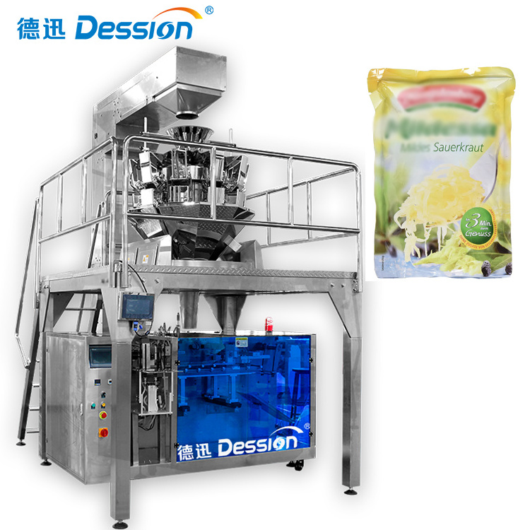 High speed pickled Chinese cabbage filling machine pickled ginger chinese sauerkraut stand up pouch zipper bag packing machinery