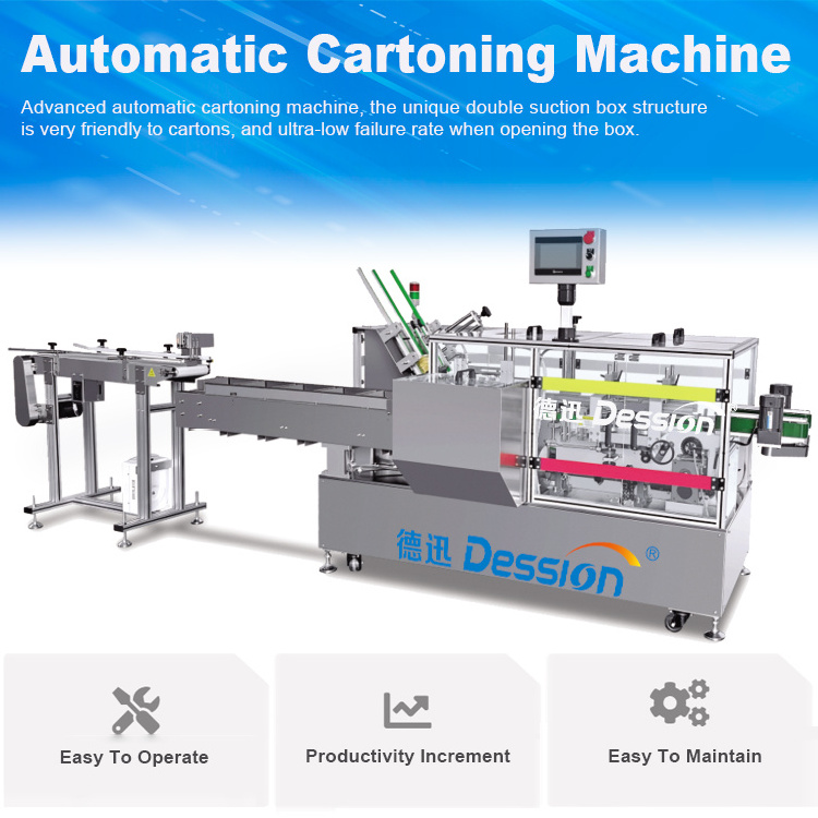 Full Automatic Box Horizontal Cartoning Machine Food Pizza Blister Cartoning Cosmetic Bottle Tube Soap Bulb Cartoning Machine