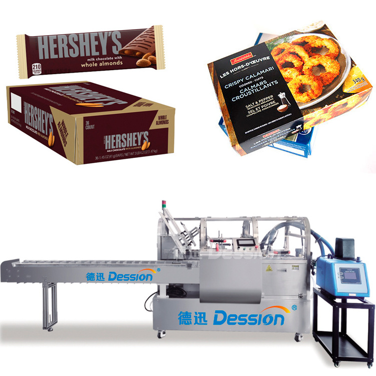 Hot Melt Glue Food Carton Box Packing Machine Chocolate Energy Bar Box Packing Machine Frozen Food Carton Packing Machine