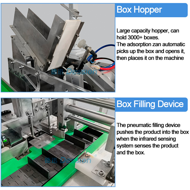 Hot Melt Glue Food Carton Box Packing Machine Chocolate Energy Bar Box Packing Machine Frozen Food Carton Packing Machine