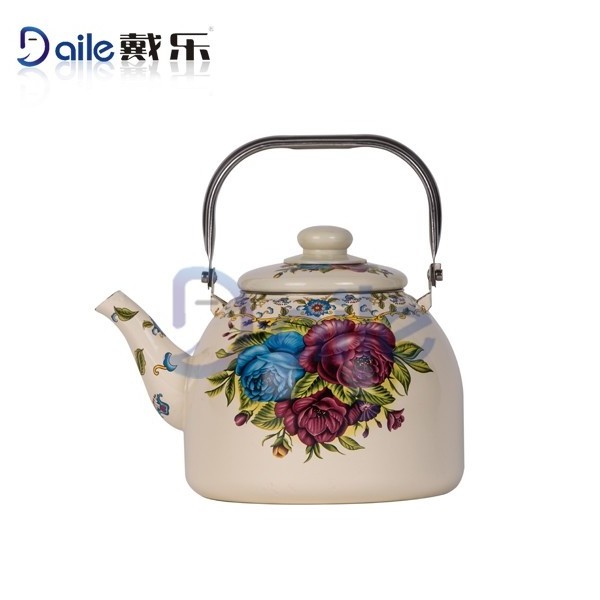 Wholesale high quality enamelware kettle enamel whistling tea kettle