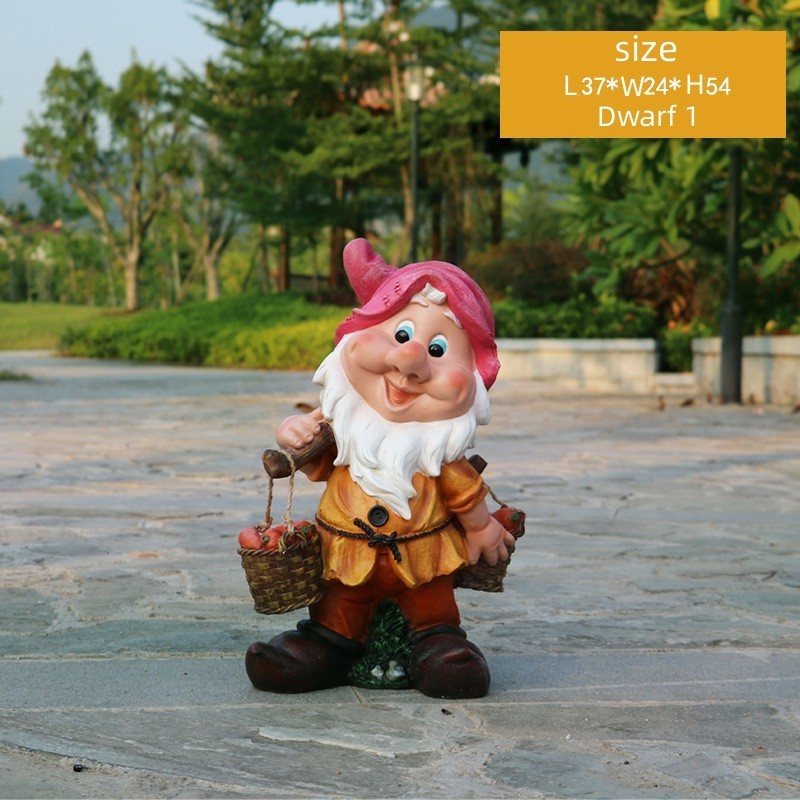 Outdoor Park Garden Decoration Princess Snow White and Seven Dwarfs Sculpture Fiberglass Cartoon Character Princess Sculpture