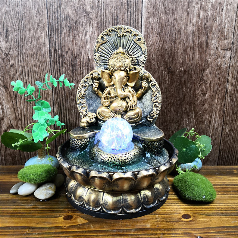 Ganesh Statue Southeast Asia Thailand Like Elephant Gods Water Fountain Ornament Gifts Crafts Decoration Tabletop Water Fountain