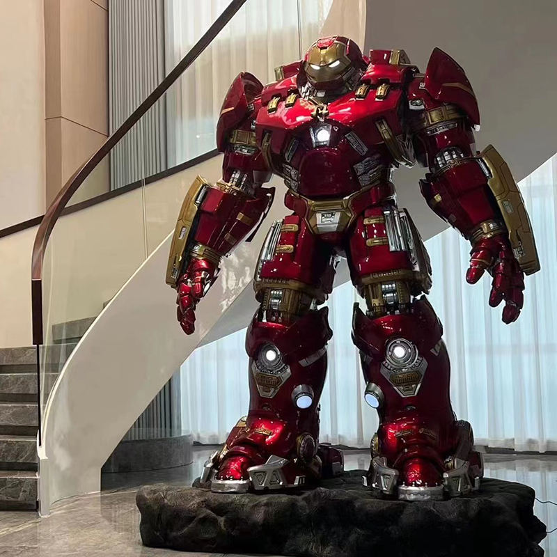 Factory Outlet Marvel Large Anime Character Outdoor Shopping Malls Fiberglass Life Size Iron Man Mark 44 Big Statue