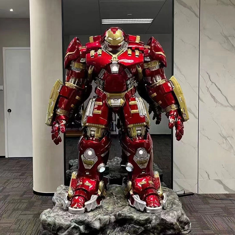 Factory Outlet Marvel Large Anime Character Outdoor Shopping Malls Fiberglass Life Size Iron Man Mark 44 Big Statue