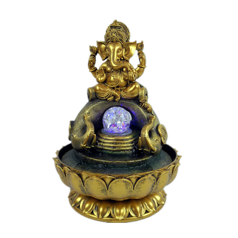 Southeast Asia Elephant Gods Ganesh Statue Buda Water Fountain Ornament Gifts Crafts Decoration Tabletop Water Fountain