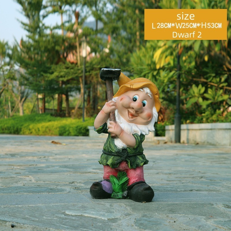 Outdoor Park Garden Decoration Princess Snow White and Seven Dwarfs Sculpture Fiberglass Cartoon Character Princess Sculpture