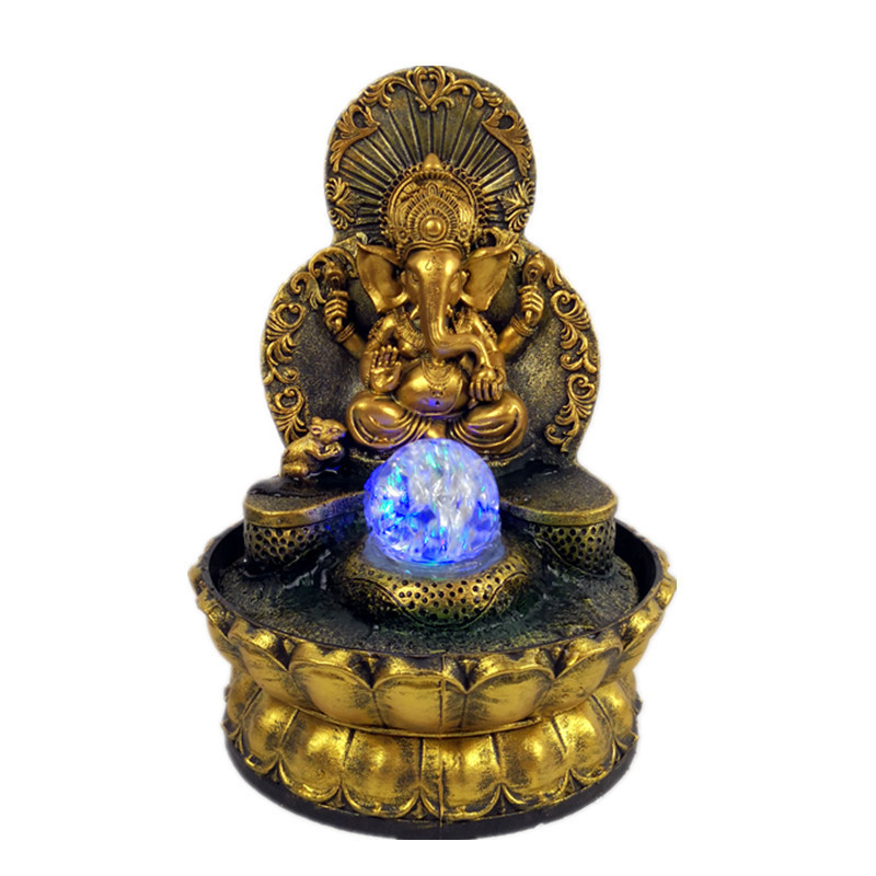 Ganesh Statue Southeast Asia Thailand Like Elephant Gods Water Fountain Ornament Gifts Crafts Decoration Tabletop Water Fountain