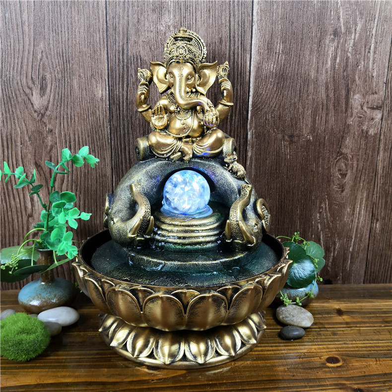 Southeast Asia Elephant Gods Ganesh Statue Buda Water Fountain Ornament Gifts Crafts Decoration Tabletop Water Fountain