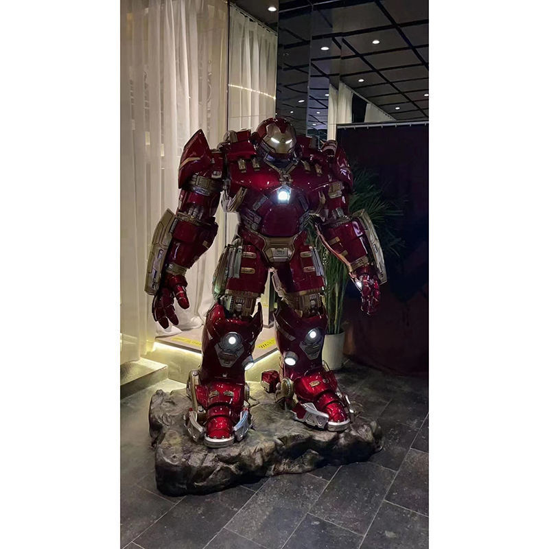 Factory Outlet Marvel Large Anime Character Outdoor Shopping Malls Fiberglass Life Size Iron Man Mark 44 Big Statue