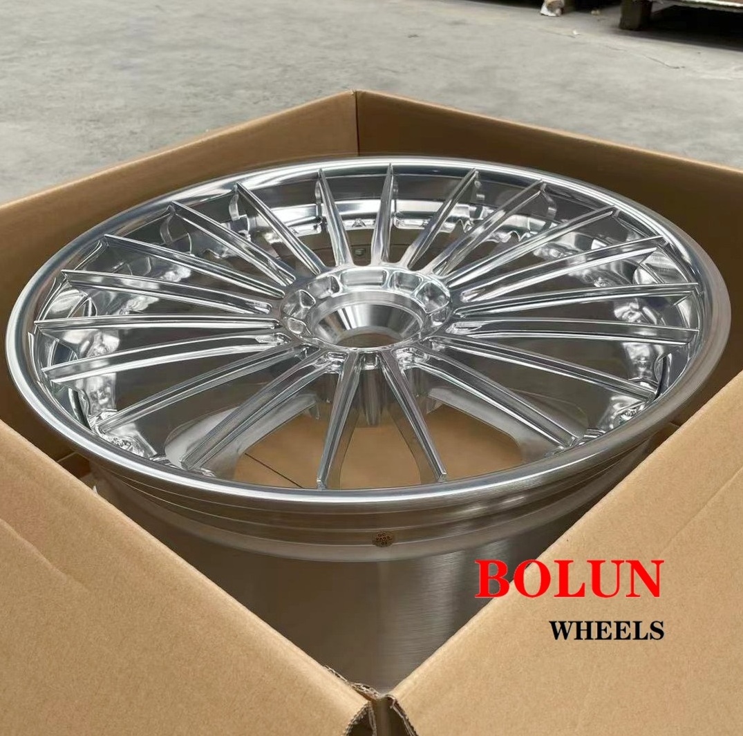 Bolun full polished 21*9.5 22*12.5 Inch 3 pieces center lock Custom Luxury Car Rims wheels For Porsche 911 Turbo rims