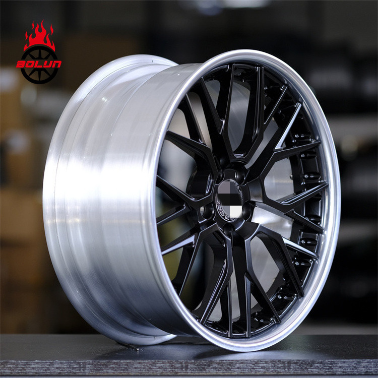 BOLUN custom high quality 2 piece forged wheel deep dish polished lips rim 5x112 18 19 20 21 inch for Mercedes-Benz