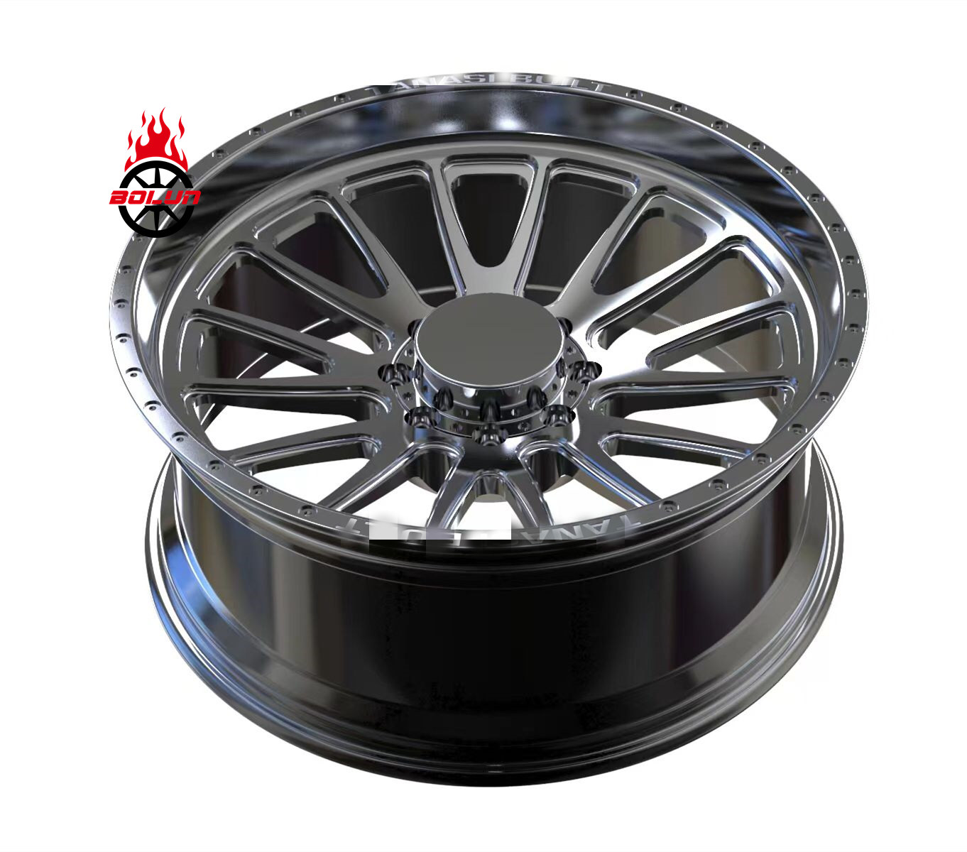 China custom 22x10 24x10 24x12 24x14 26x12 26x14 26x16 28x16 30x16 polished forged big truck wheels  for America