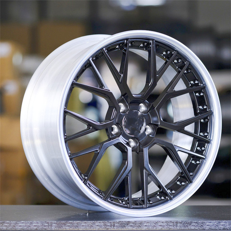 BOLUN custom high quality 2 piece forged wheel deep dish polished lips rim 5x112 18 19 20 21 inch for Mercedes-Benz